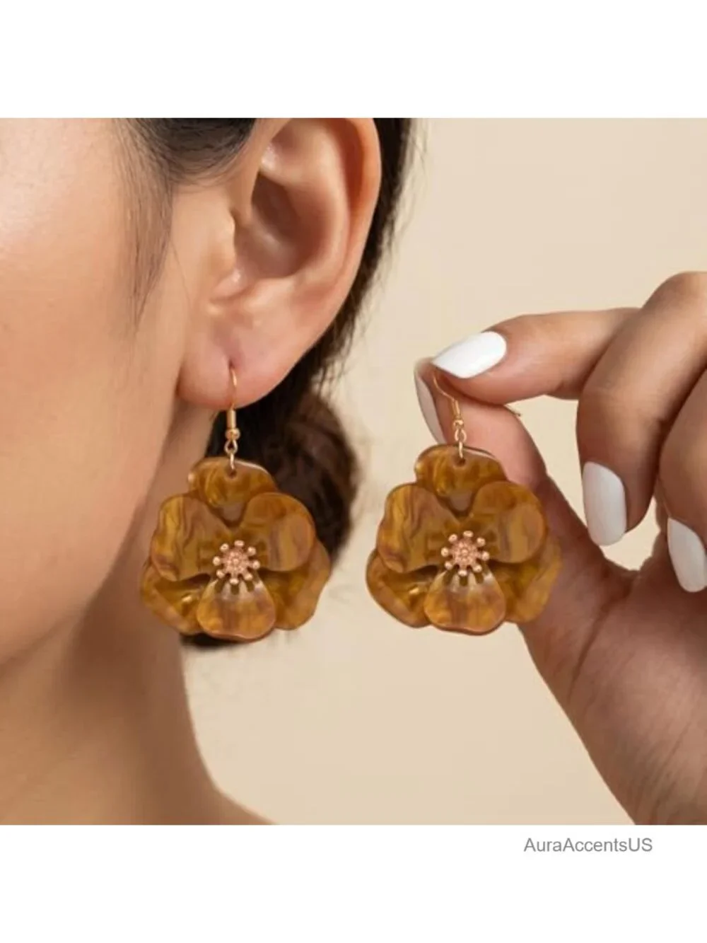 Boho Acrylic Floral Drop Dangle Statement Earrings Women's Wedding Jewelry